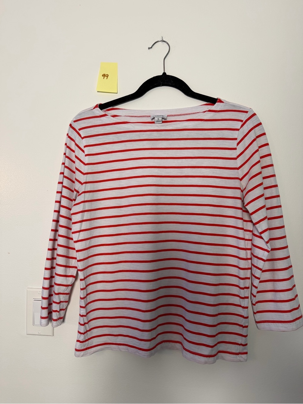 J. Crew Red and White Striped Long Sleeve Tee